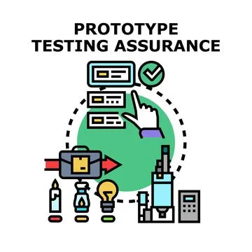 Prototype testing assurance and product quality development Stockillustratie