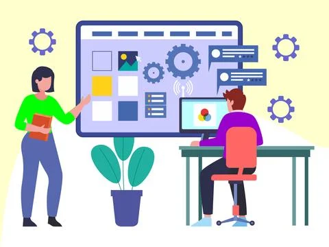 Prototype Testing Concept Illustration Style Illustrazione stock