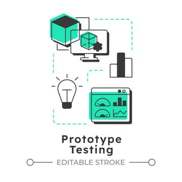 Prototype testing modern linear concept icon Illustrazione stock