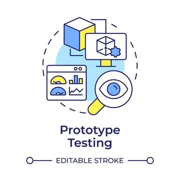 Prototype testing multi color concept icon Stock Illustration
