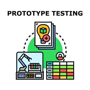 Prototype testing process and innovation development Stock Illustration