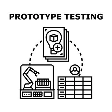Prototype testing process and innovation development Stock Illustration