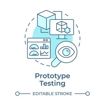 Prototype testing soft blue concept icon Illustrazione stock