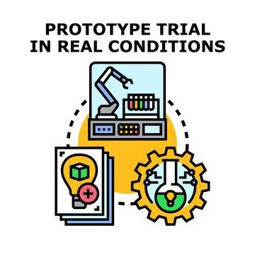 Prototype trial concept, developing innovation processes Stock-Illustration