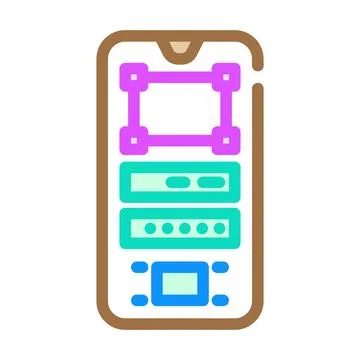 Prototype ux ui design color icon vector illustration Stock Illustration
