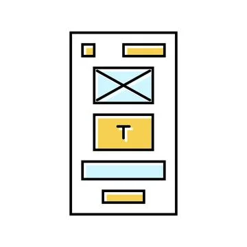 Prototype ux ui design color icon vector illustration Stock Illustration