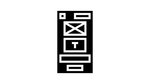 Prototype ux ui design glyph icon animation Stock Footage 326150269