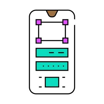 Prototype ux ui design icon color illustration Stock Illustration