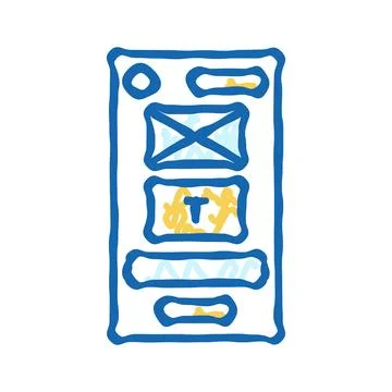 Prototype ux ui design icon doodle illustration イラスト素材