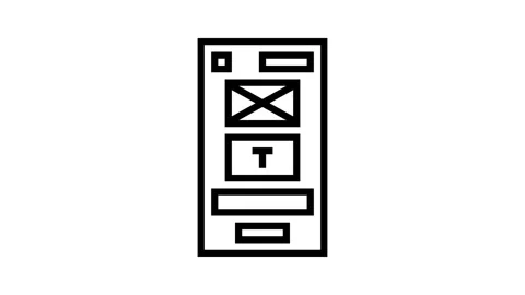Prototype ux ui design line icon animation Stock Footage 326129803