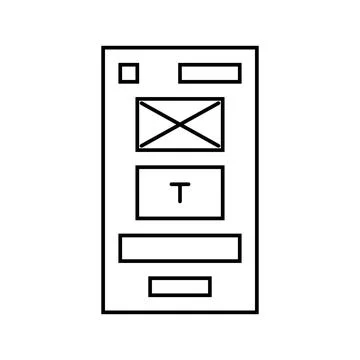 Prototype ux ui design line icon vector illustration Stock Illustration