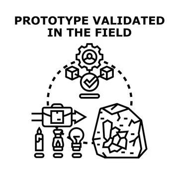 Prototype validation in field testing concept Stock Illustration