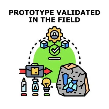 Prototype validation in field testing concept Stock Illustration