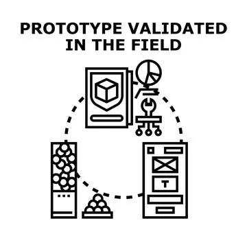 Prototype validation process with development and testing Stock Illustration