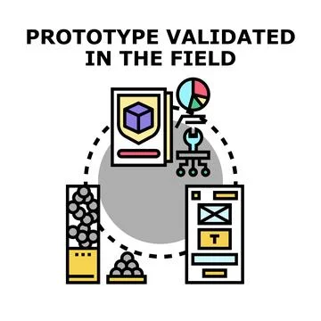 Prototype validation process with development and testing Stock Illustration