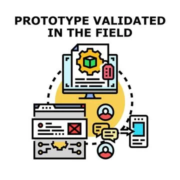 Prototype validation process with user feedback testing Stock Illustration