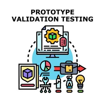 Prototype validation testing process for product development 스톡 일러스트