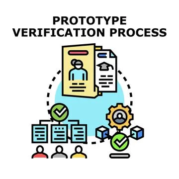 Prototype verification process developing product solution Illustration