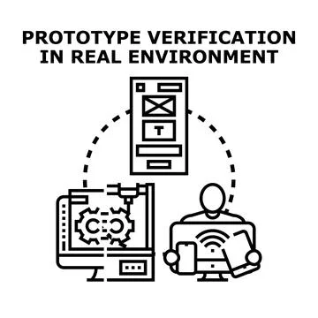 Prototype verification in real environment development concept イラスト素材
