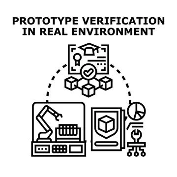 Prototype verification in real environment development concept イラスト素材