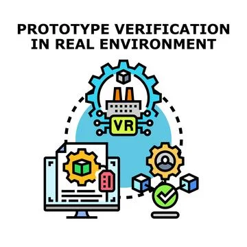 Prototype verification in real environment product development Stock Illustration