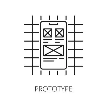 Prototype, web app develop and optimization icon 库存插图