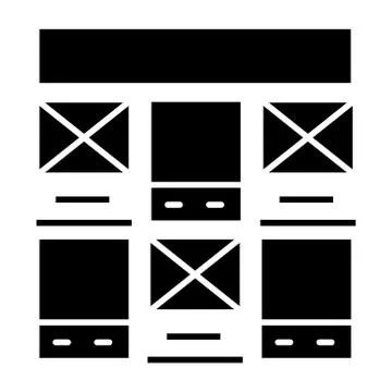 Prototype webdesign icon, vector illustration, black sign on isolated background イラスト素材