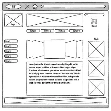 Prototype website, usability Stock Illustration