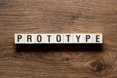 Prototype - word concept on building blocks, text Stock Photos