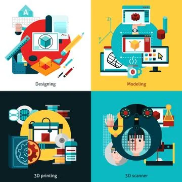 Prototyping And Modeling 2x2 Design Concept Stock Illustration