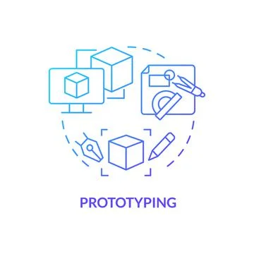 Prototyping blue gradient concept icon Stock Illustration