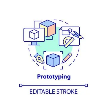 Prototyping concept icon Stock Illustration