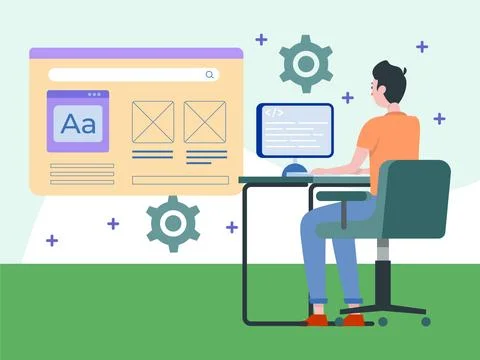 Prototyping Concept Illustration Style Stock Illustration