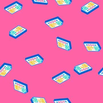 Prototyping game development isometric icon seamless pattern Stock Illustration