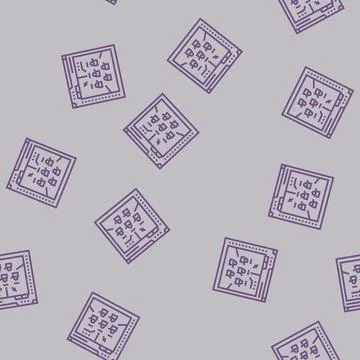Prototyping game development line seamless pattern Stock Illustration