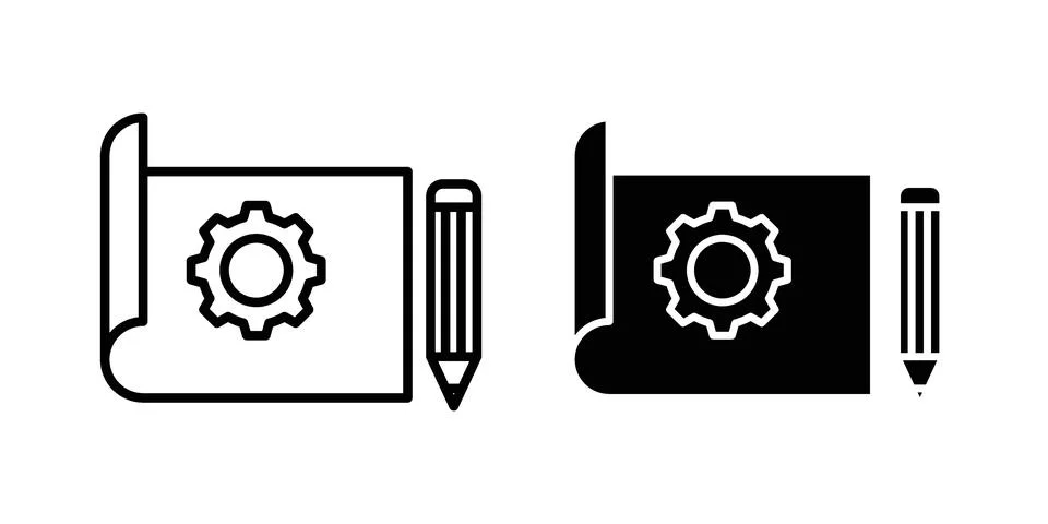 Prototyping icon set modern line and solid style collection. Stock Illustration