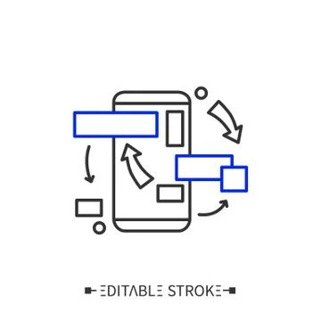 Prototyping line icon. Editable illustration イラスト素材