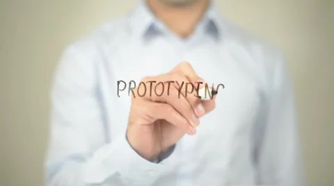 Prototyping , Man writing on transparent screen Stock Footage 62870599