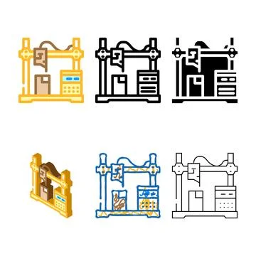 Prototyping manufacturing engineer color minimal icon vector Stock Illustration