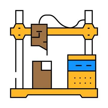 Prototyping manufacturing engineer icon color illustration Stock Illustration