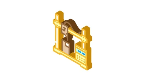 Prototyping manufacturing engineer isometric icon animation Stock Footage 327291708