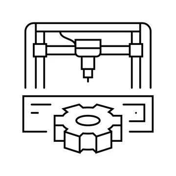 Prototyping manufacturing engineer line icon vector illustration Stock Illustration