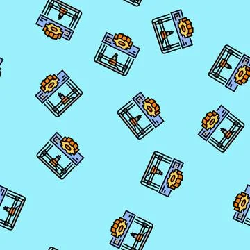 Prototyping manufacturing engineer vector seamless pattern Stock Illustration
