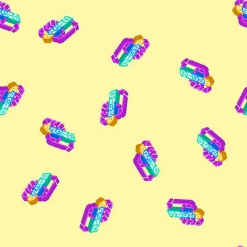 Prototyping phase analyst isometric icon seamless pattern イラスト素材