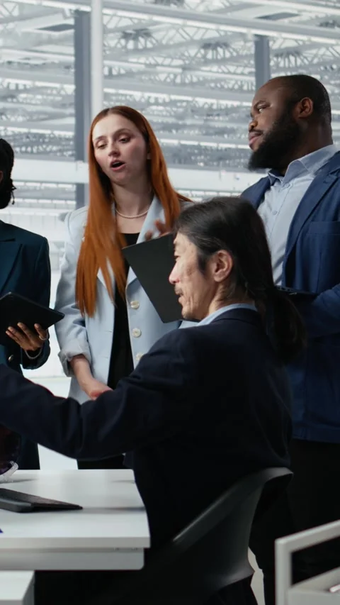 Prototyping semiconductor, AI and engineering team in office Stock Footage 335883061