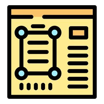 Prototyping software showing wireframe and components on screen Illustrazione stock