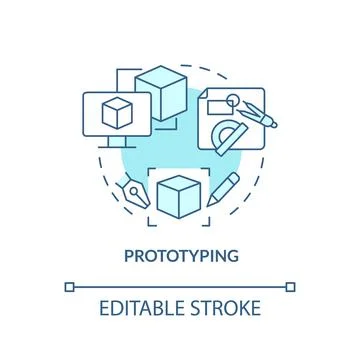 Prototyping turquoise concept icon Illustrazione stock