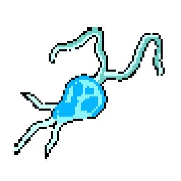 Protozoa parasite pixel art vector illustration Stock Illustration