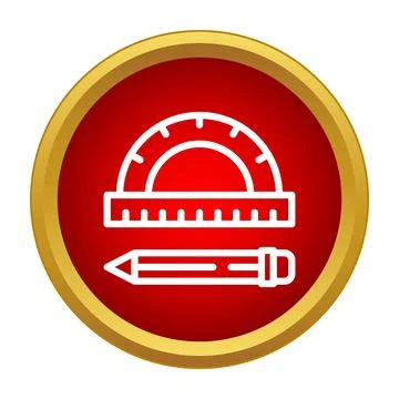 Protractor and pencil symbolizing geometry and drafting education Stock Illustration