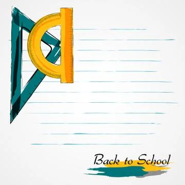 Protractor and setsquare ruler Stock Illustration